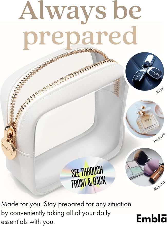 Clear Makeup Bag Zipper Pouch, Transparent Cosmetic Case Organizer, TSA - Image 4