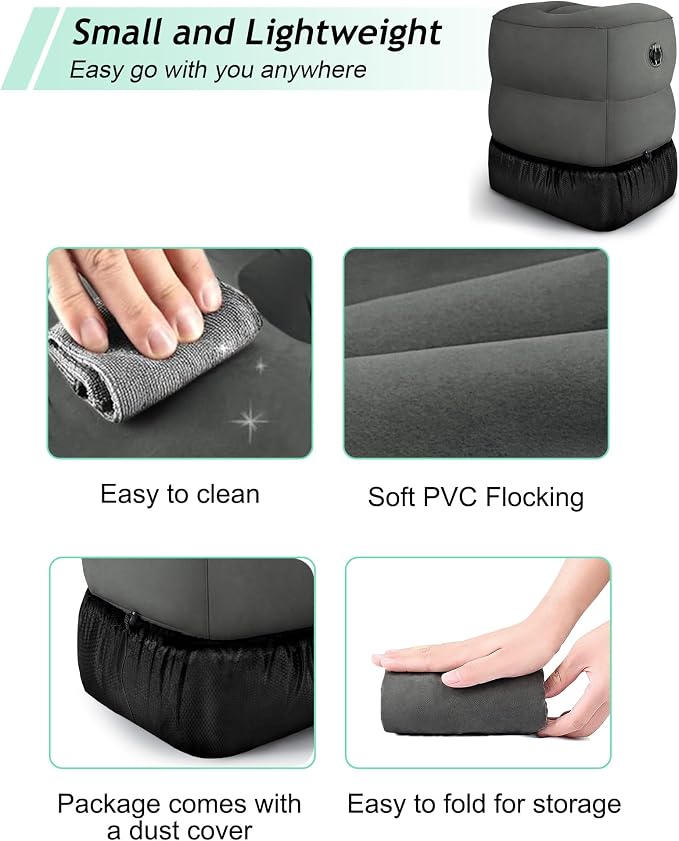 JefDiee Inflatable Travel Foot Rest Pillow, Kids Airplane Bed, Adjustable 3 - Image 3