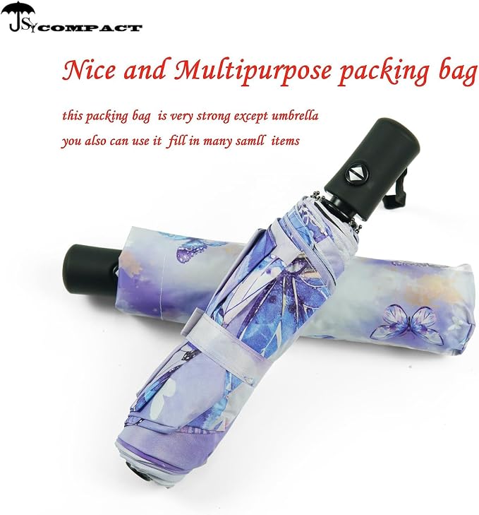 SY COMPACT Travel Umbrella Windproof Automatic Umbrellas Small Compact UV Sun - Image 4