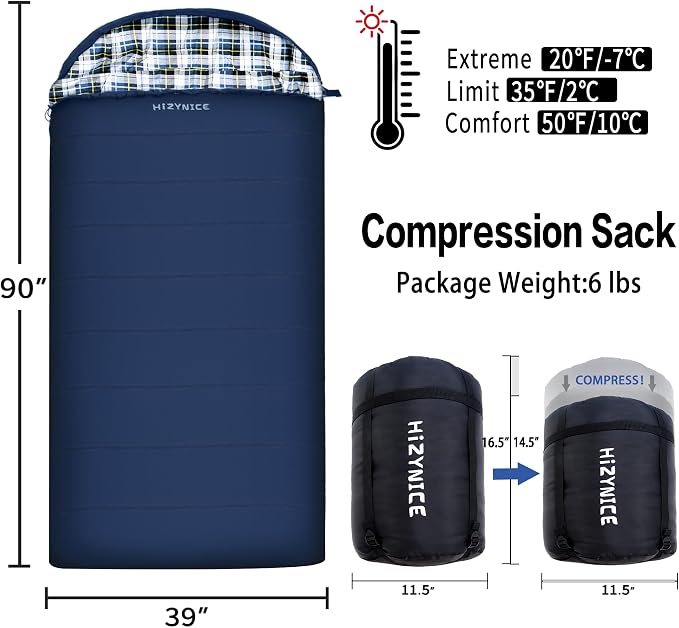 0 Degree Sleeping Bag 100% Cotton Flannel XXL - Image 2
