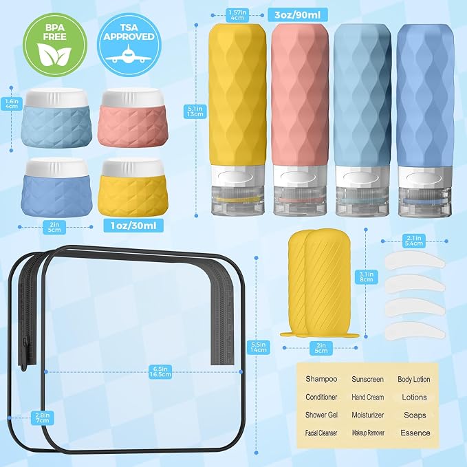 16Pack Travel Bottles for Toiletries, TSA Approved Travel Size Toiletries - Image 2