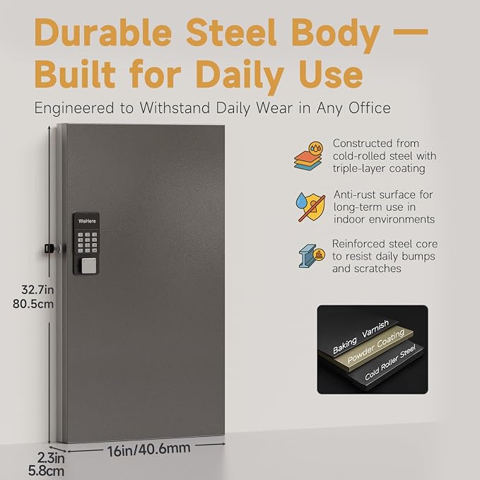 120 Key Lock Box Wall Mount, APP Bluetooth/Wi-Fi, OTP/Fixed Code, Key Unlock - Image 2