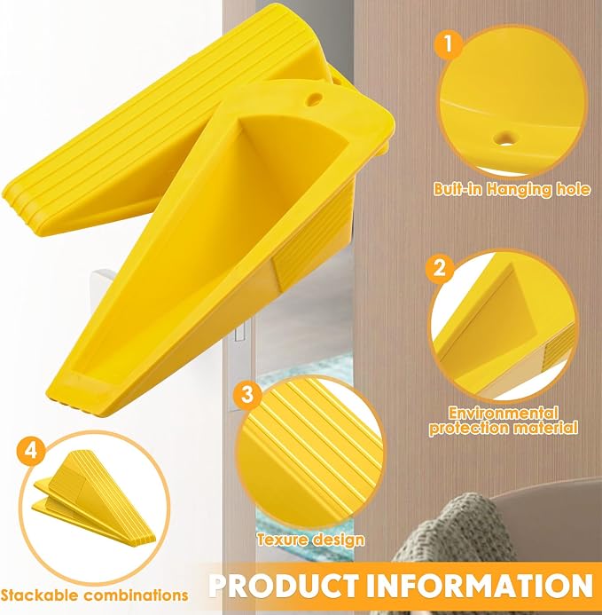 Frienda 8 Pcs Jumbo Door Stoppers Heavy Duty Door Stopper Tall up to 2inch Tall - Image 3