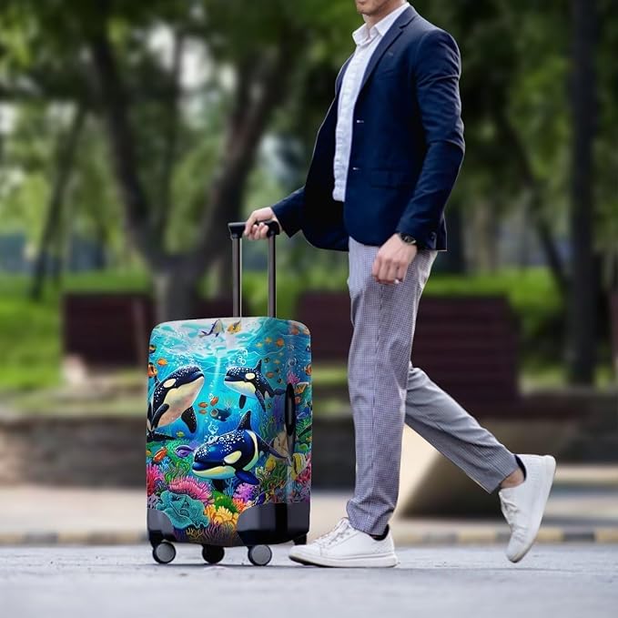 Killer Whale Luggage Cover Elastic Universal Luggage Covers - Image 3