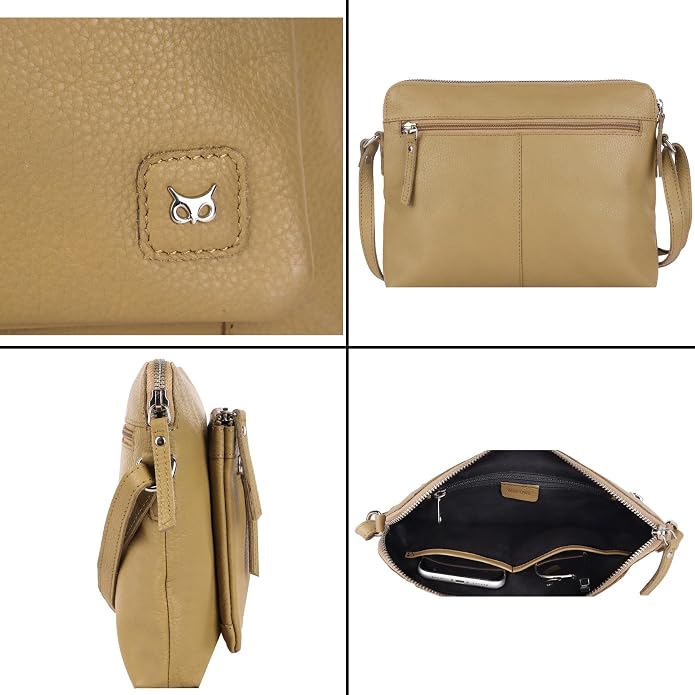 Wise Owl Accessories Small Soft Pebbled Real Leather Crossbody Handbags Purses - Image 5