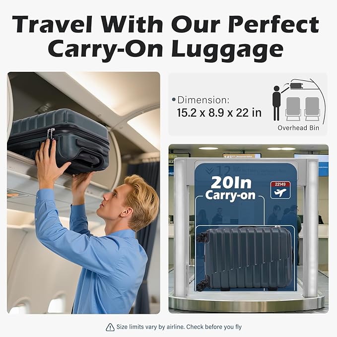 Coolife Carry On Luggage Airline Approved - Image 2