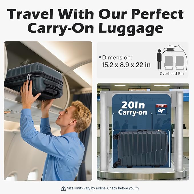 Coolife Carry On Luggage Airline Approved - Image 2