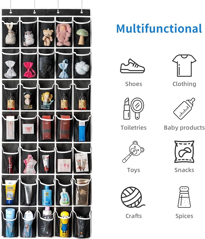 35 Pockets Over the Door Shoe Organizer, Hanging Shoe Organizer - Image 7
