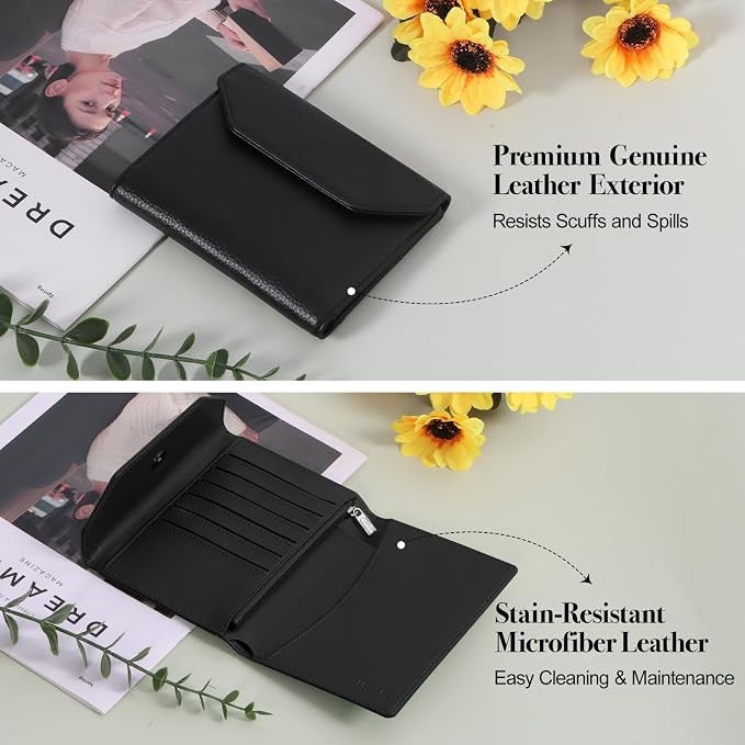 Leather Passport Holder for Travel, Passport Book Holder，Rfid Blocking Travel - Image 4