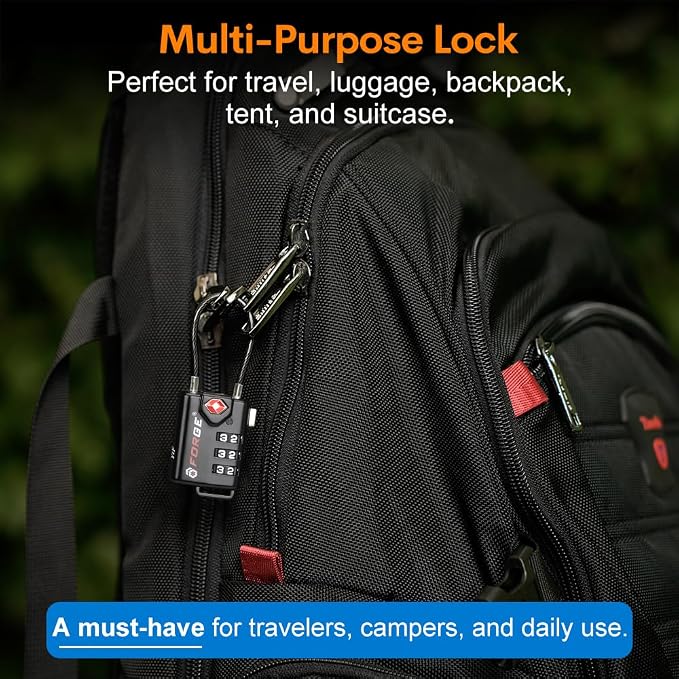 TSA Approved Cable Luggage Locks, 6 Pack, Easy Read Dials - Image 7