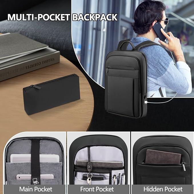 Backpack for Men Women Lightweight Business Laptop Backpack for 15.6 Inch - Image 5