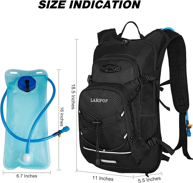 LARIPOP Hydration Backpack, 18L Hiking Backpack - Image 2
