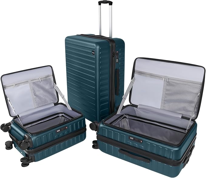 3-Piece 20/24 Top Opening Hardshell Lightweight Luggage and 28-Inch Clamshell by WireHot
