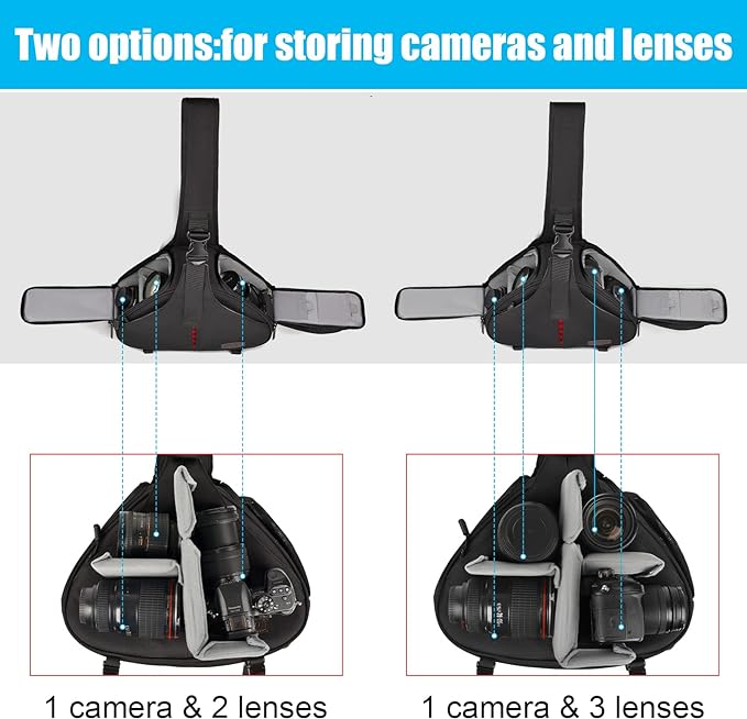 CADeN Camera Bag Sling Shoulder Bag Camera Case Waterproof - Image 3