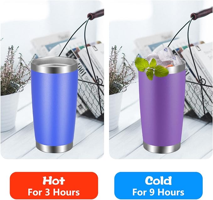 VEGOND 20oz Tumbler with Lid and Straw Stainless Steel Tumbler Cup Vacuum - Image 4