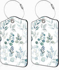 2 Pcs Green Eucalyptus Leaves Luggage Tags by Unknown