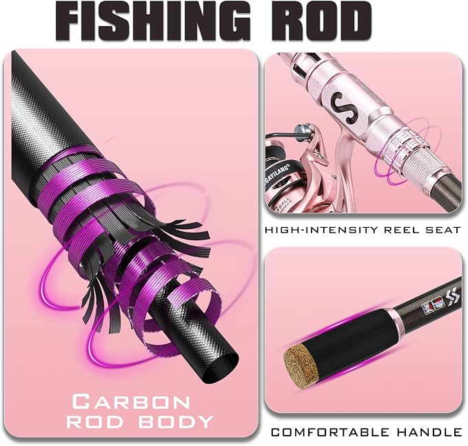 Sougayilang Telescopic Fishing Rod and Reel Combo, Collapsible Travel Fishing - Image 4