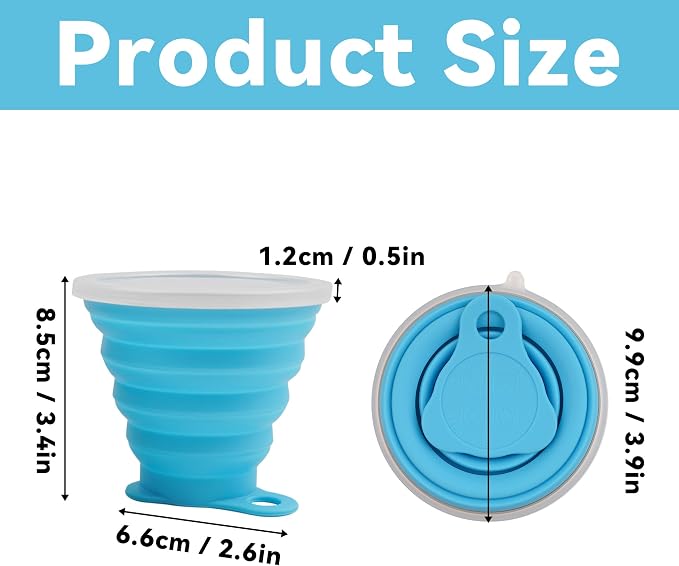 2 Pack Silicone Collapsible Travel Cup - Image 2
