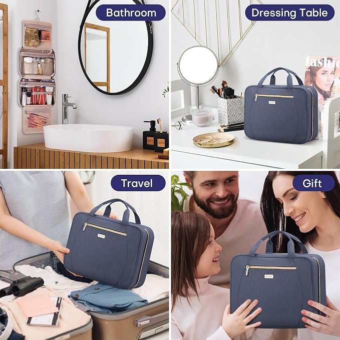 Hanging Toiletry Bag for Women Travel, 2 Sizes Large & Small Waterproof - Image 7