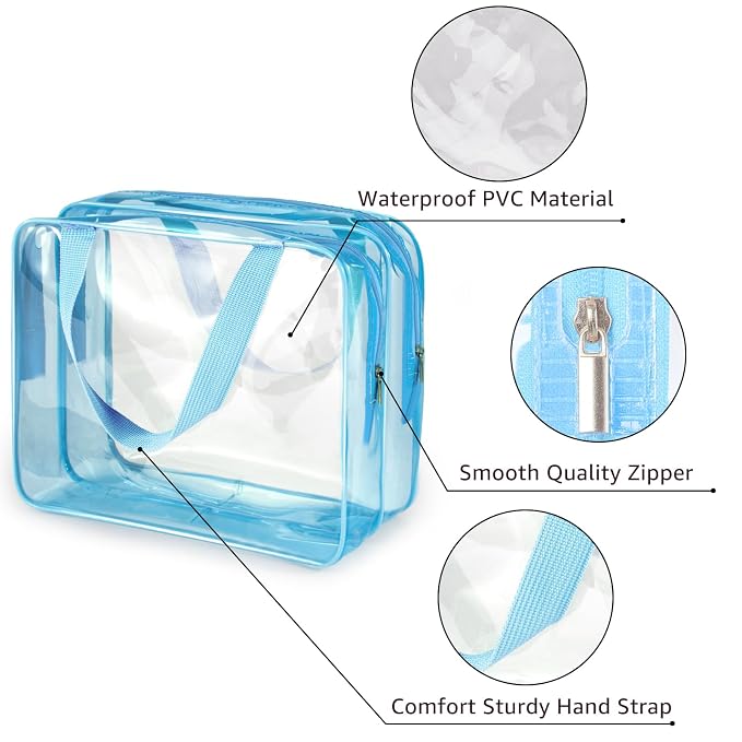 2Pcs Crystal Clear PVC Travel Toiletry Bag Kit - Image 4