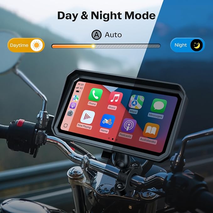 WonVon 6.25 Inch Wireless Motorcycle Carplay GPS Navigation System - Image 7