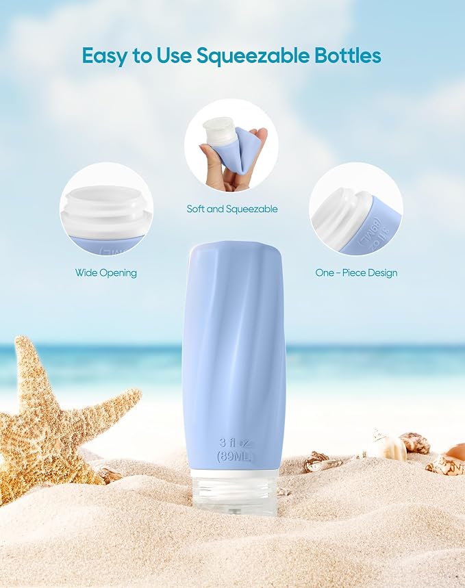 Morfone Travel Bottles for Toiletries, 3oz TSA Approved Travel Size Containers - Image 2