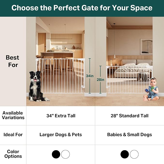 Cumbor 34" Extra Tall Baby Gate - Image 5