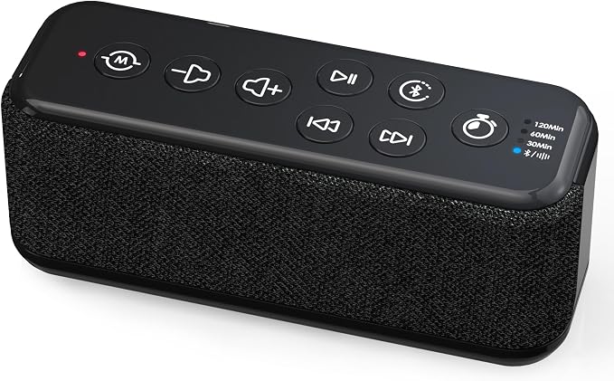 Sound Machine with Bluetooth Speaker, Rechargeable White Noise Machine by OnLyee
