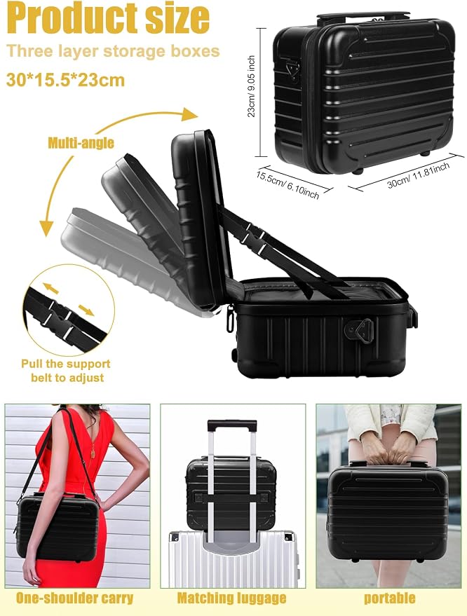Kalolary Travel Makeup Train Cases, Makeup Bag - Image 5