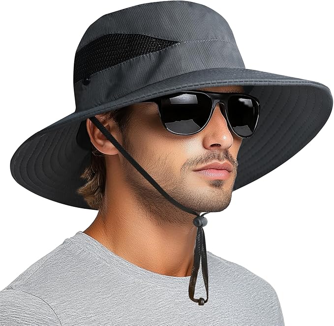 PFFY Sun Bucket Hats for Men Women 3” Wide Brim UPF 50+ Fishing & Beach Hat by PFFY
