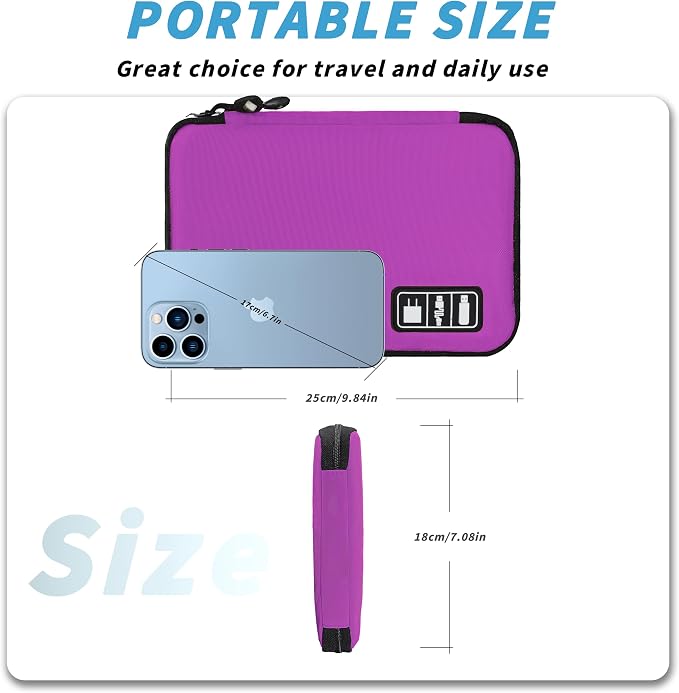 Electronics Organizer, Travel Cord Organizer Pouch, Portable Cable Organizer - Image 3