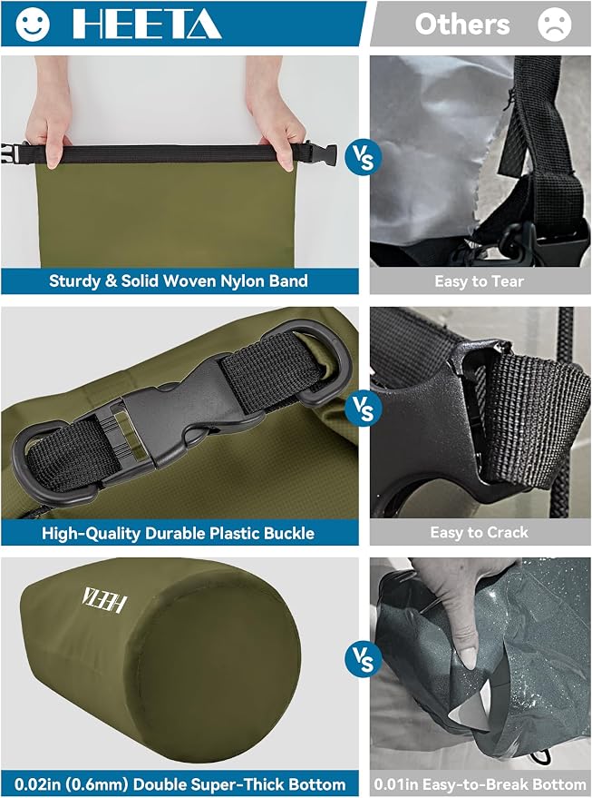 HEETA Waterproof Dry Bag for Women Men 5L/10L/20L/30L/40L Roll Top Lightweight - Image 6