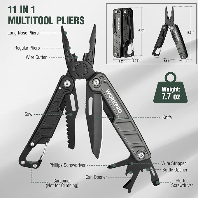 WORKPRO Multitool-11 in 1 Multitool Pliers - Image 2