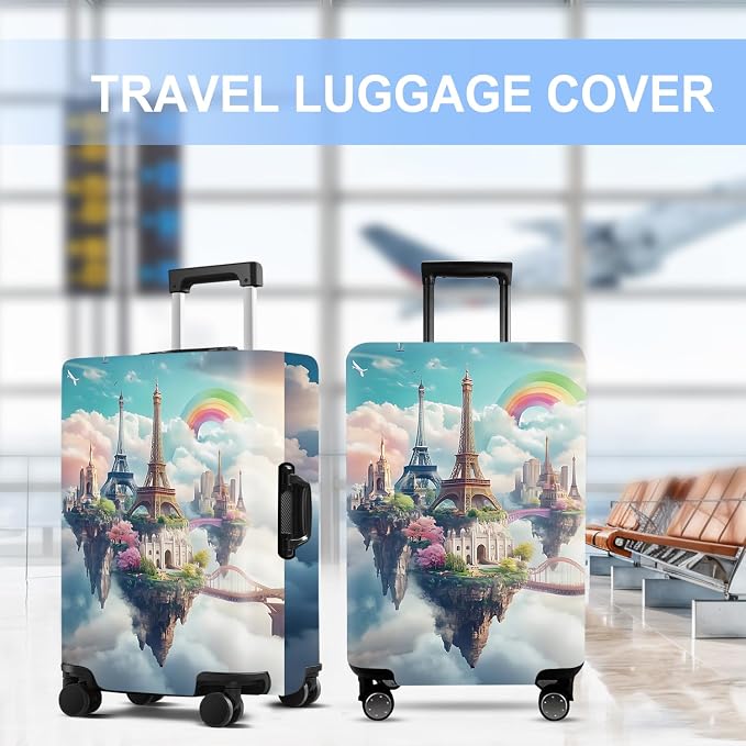 Iron tower Luggage Cover Washable Suitcase Protector Anti-Scratch, Stretchable - Image 5