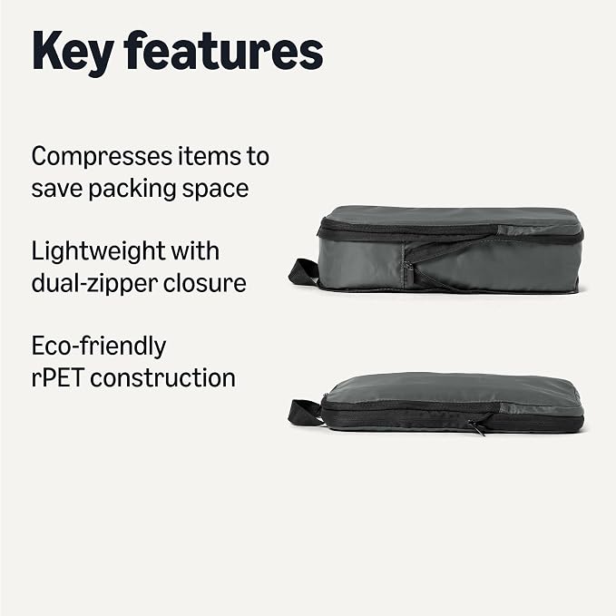 Amazon Essentials Ultralight Compression Packing Cubes Packing Organizer Grey - Image 2
