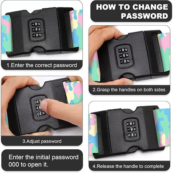 2 Pack Luggage Straps, Adjustable Cute Printing - Image 6