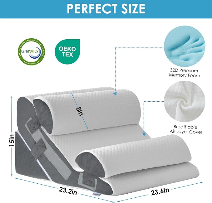 4PCS Bed Wedge Pillow for Headboard, Adjustable Wedge Pillow for Sleep Apnea - Image 4