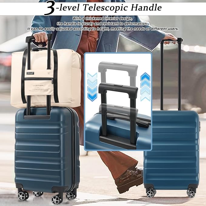 Merax Carry On Luggage Set 20 Inch Hardshell ABS Suitcase Airline Approved - Image 8