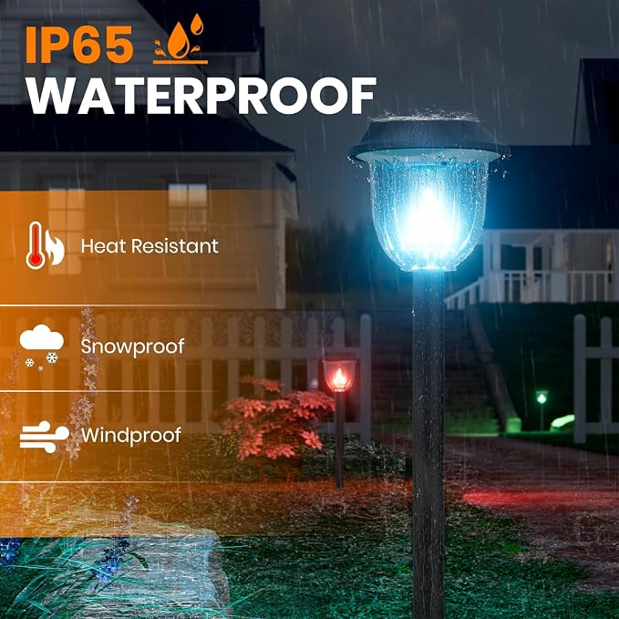 AOSEA 4 Pack Solar Pathway Lights Outdoor Waterproof - Image 6