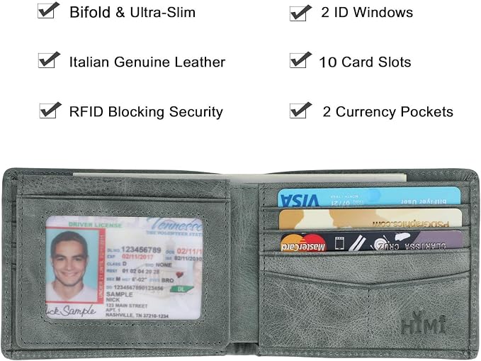 Wallet for Men-Genuine Leather RFID Blocking Bifold Stylish Wallet - Image 3
