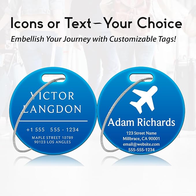 Customized Stainless Steel Luggage Tags: Personalize Your Suitcases, and Bags - Image 3