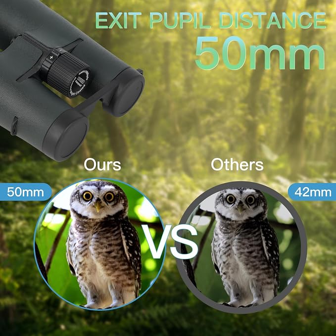 12X50ED Compact Binoculars for Adults – High-Powered BAK4 Prisms, Diamond White - Image 4