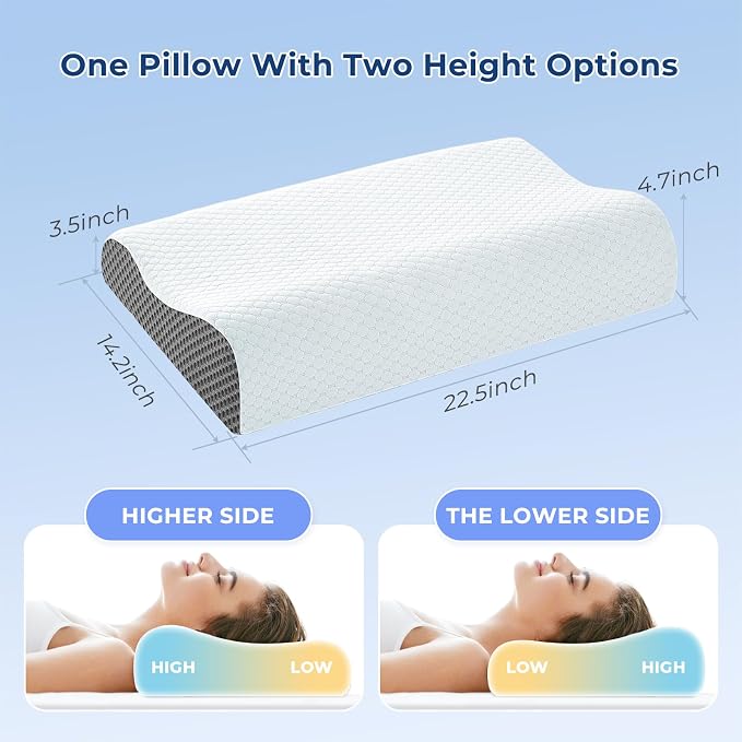 Memory Foam Pillows 2 Pack Neck Pillow - Image 4