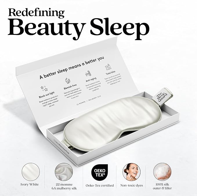 Pure Silk Sleep Mask Light Blocking Travel Essentials. Eye Masks - Image 2