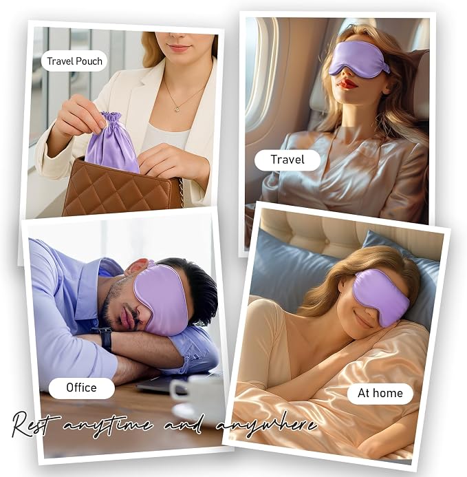 Umisleep 100% Pure Mulberry Silk Sleep Mask, 22 Momme 6A Soft Smooth Fibers - Image 8