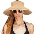 Sun Hats for Women Straw Beach Hat Wide Brim Sun Visor Summer Hat Packable by hat