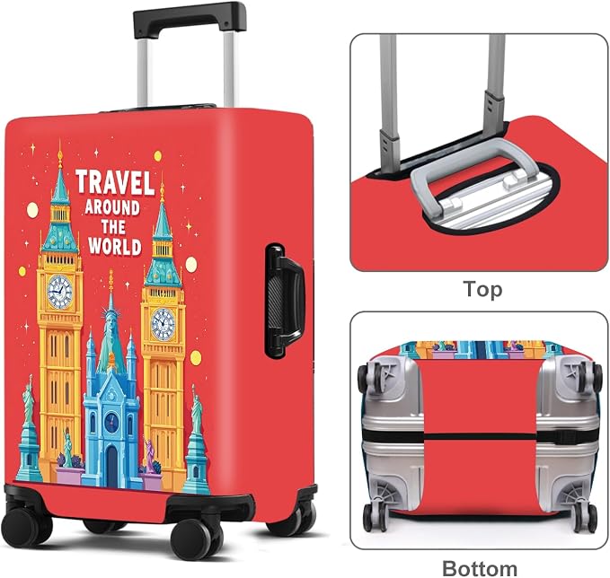 Luggage Cover Washable Suitcase Protector Anti-Scratch, Stretchable Fit - Image 3