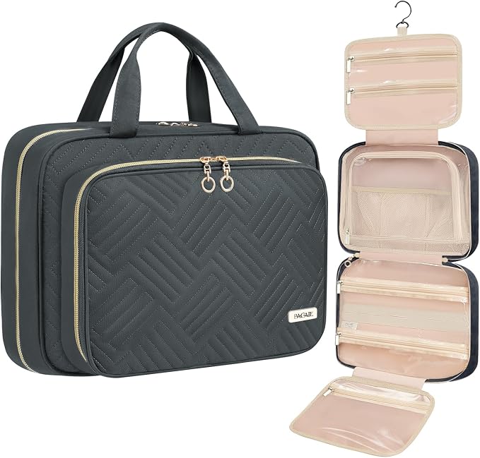 BAGAIL Hanging Toiletry Bag for Women Water-resistant Cosmetic Bag Large by BAGAIL