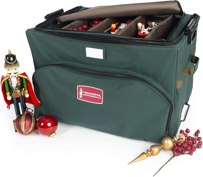 TreeKeeper Stack & Lock™ Green Christmas Ornament Storage Box Holds 72 by TreeKeeperBags