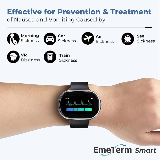 EmeTerm Smart FDA-Cleared Anti-Nausea Wristwatch Touchscreen IP67 Waterproof - Image 3
